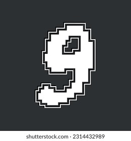 Number 9. Alphabet "Pixel Non Perfect" 