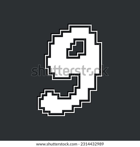 Number 9. Alphabet "Pixel Non Perfect" 