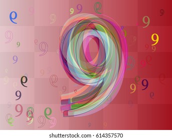 Number 9 art background