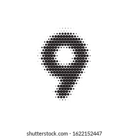 Number 9 black halftone pattern font