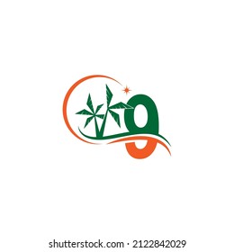 Number 9 blends with coconut trees by the beach at night template