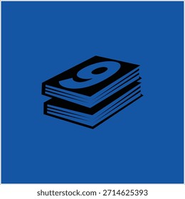 número 9 Plantilla de Vector de diseño de logotipos de libros