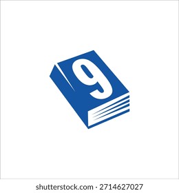 número 9 Plantilla de Vector de diseño de logotipos de libros