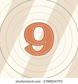 NUMBER 9 character concept in fall serene field palette with segmented diag cut partitions