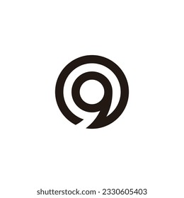 Number 9 circle, round geometric symbol simple logo vector