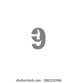 Number  9  combination icon logo design vector