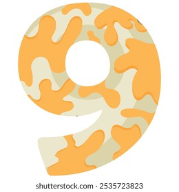 number 9 design for new year with animal design namely white python with yellow spots, vector