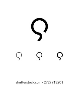 Number 9, digital numeral nine, including set of four different cyber numbers, thin, regular, medium, vector illustration 10EPS