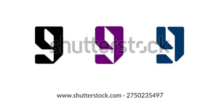 Number 9, digital numeral nine, for your logo design, vector illustration 10EPS