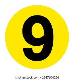 Number 9 Floor Marker Symbol, Vector Illustration, Isolate On White Background Label. EPS10