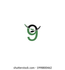 Number 9 with fork and spoon logo icon design vector illustration
