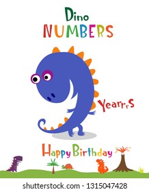 Number 9 in the form of a dinosaur - is suitable for ornaments of a birthday party in style of dinosaurs - cards, posters, invitations and other