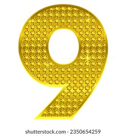 Number 9 Gold Diamond Icon