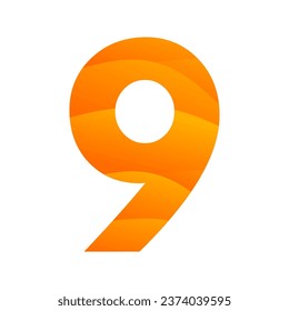 number 9 gradient icon logo design 