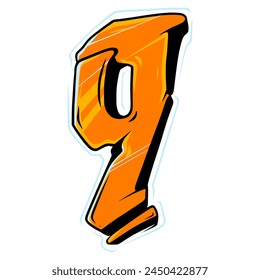 Número 9 Graffiti.Sport Racing Número