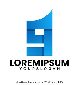 número 9 icono logo diseño Vector
