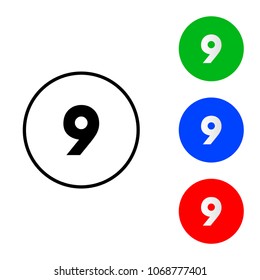 Number 9 icon vector. vector illustration. flat and outline style