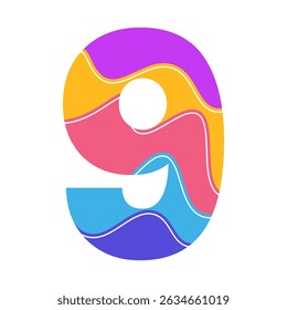 number 9 icon vector illustration for modern design graphics