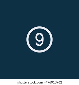 Number 9 icon.Vector illustration