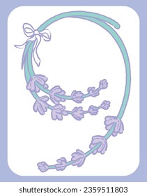 Number 9. Lavender flower font. Vector illustration.