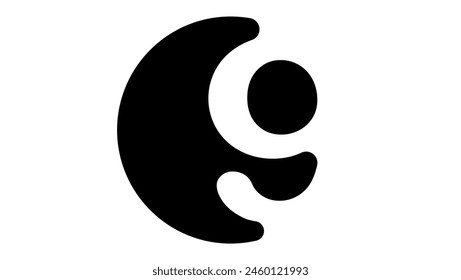 Número 9 Logo, negro silueta aislada
