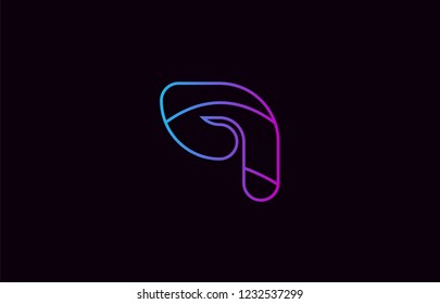 number 9 logo design blue and pink color suitable for a company or business