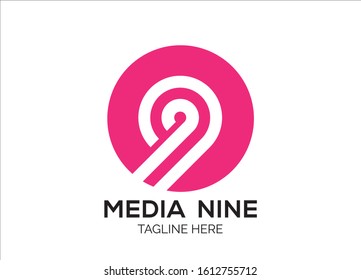 number 9 logo design template