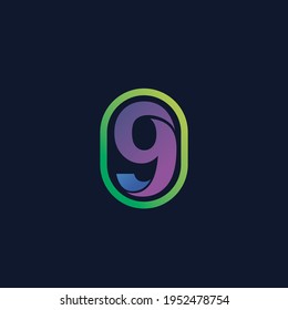 Number 9 logo design in vector