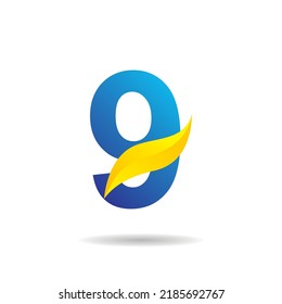 Number 9 Logo Elegant Cool Design Stock Vector (royalty Free 