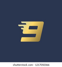 Number 9 logo icon design template elements