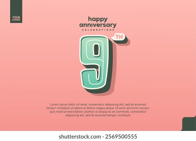 Number 9 logo icon design, 9th birthday logo number, anniversary 9