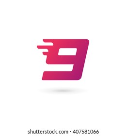 Number 9 logo icon design template elements