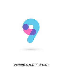 Number 9 logo icon design template elements