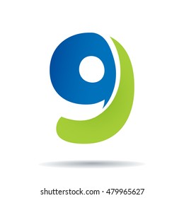 Number 9 logo icon design template elements 