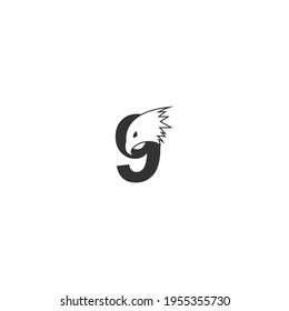 Number 9 logo icon with falcon head design symbol template vector