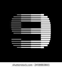 Number 9 Logo Icon Geometric Horizontal Stripe Lines