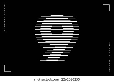 Number 9 Logo Icon Horizontal Stripe Lines