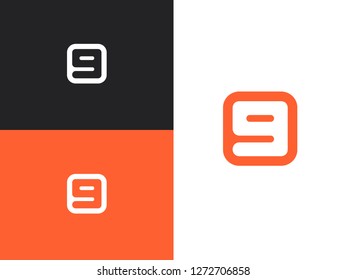 Number 9 logo in square rounded shape. Icon design template element. Minimalistic style design. Simple vector illustration.