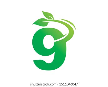 Number 9 logo or symbol template design