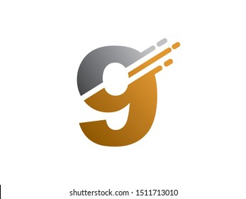 Number 9 logo or symbol template design