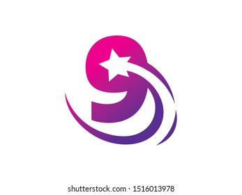 Number 9 logo or symbol template design