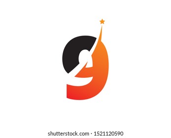 Number 9 logo or symbol template design