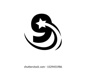 Number 9 logo or symbol template design
