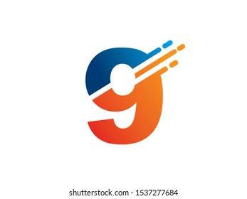 Number 9 logo or symbol template design