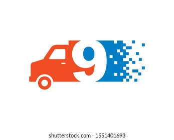 Number 9 logo or symbol template design