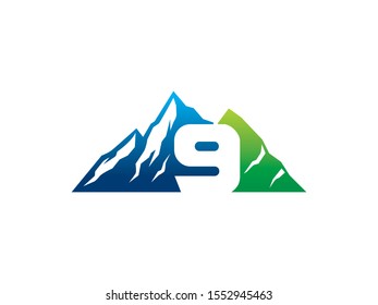 Number 9 logo or symbol template design