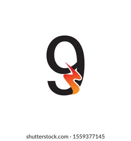 Number 9  logo or symbol template design