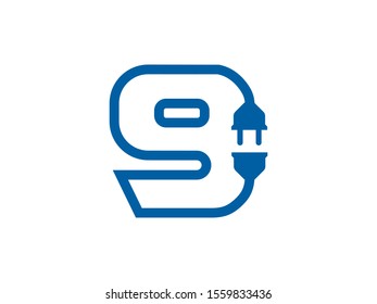 Number 9 logo or symbol template design