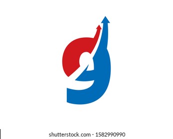 Number 9 logo or symbol template design