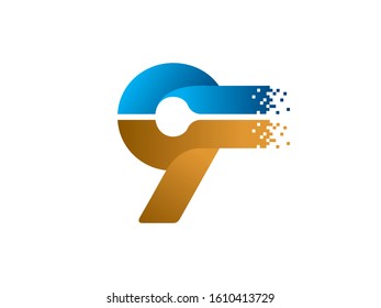 Number 9 logo or symbol template design